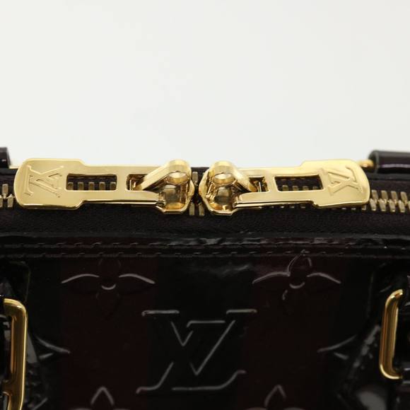 LOUIS VUITTON Vernis Rayure Alma BB HandBag Amarante M91700 Auth bs2951A - Picture 9 of 10